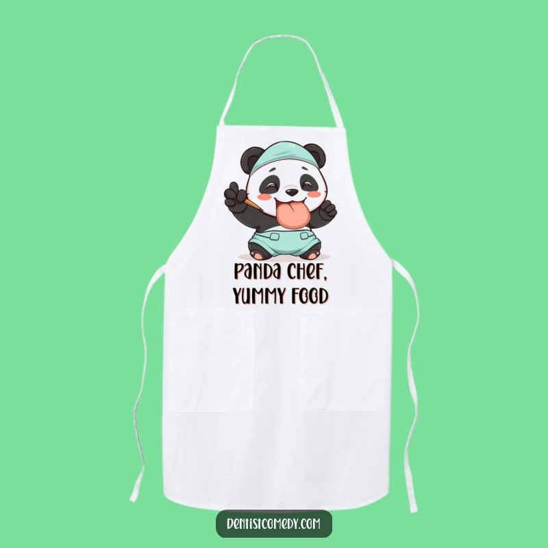 Funny Panda Dentist Apron: Smiling Panda Cooks with Toothbrush, Hilarious Funny Gift