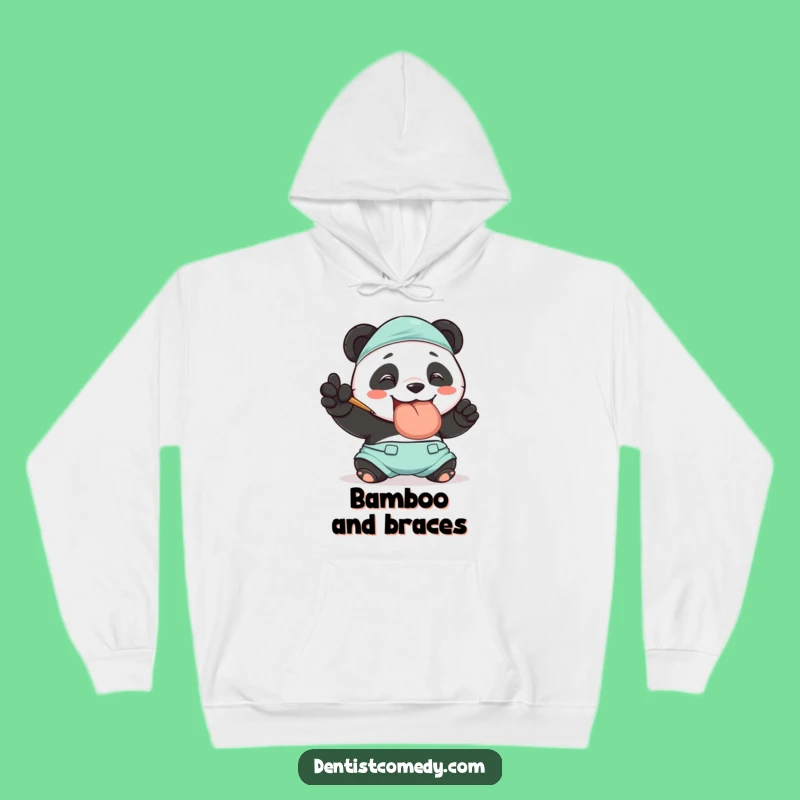 Funny Panda Dentist Hoodie: Cozy Smiling Panda Polishes Tooth, Best Funny Gift