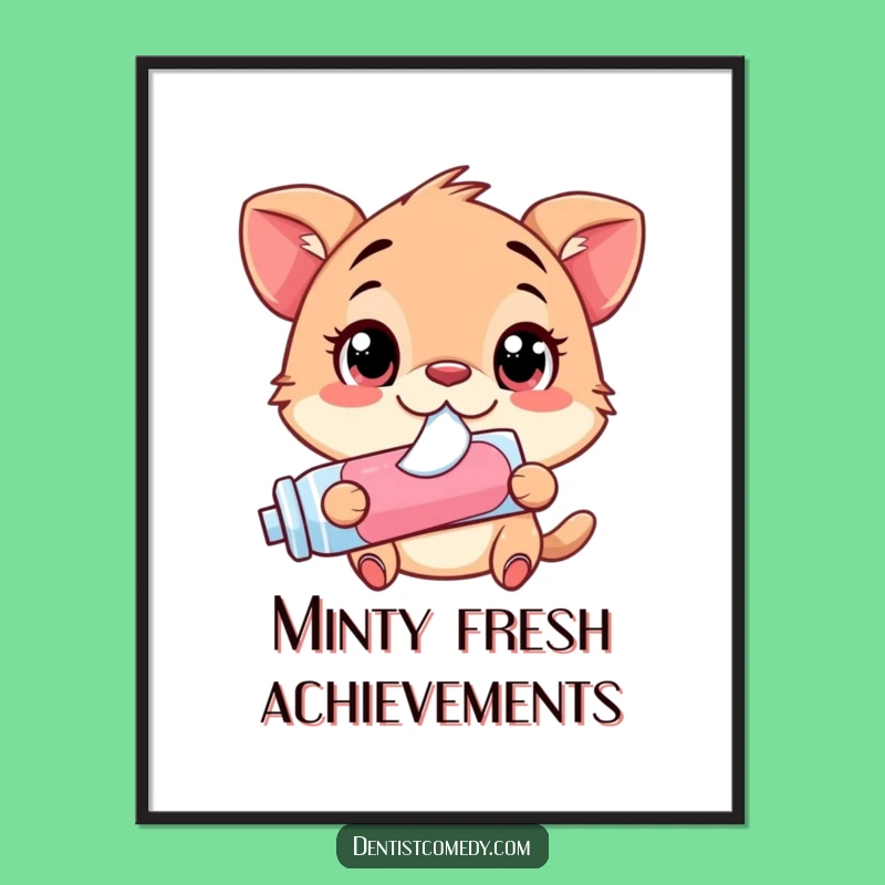 Free Printable Animal Toothpaste Art: Funny Wide-Eyed Downloadable Wall