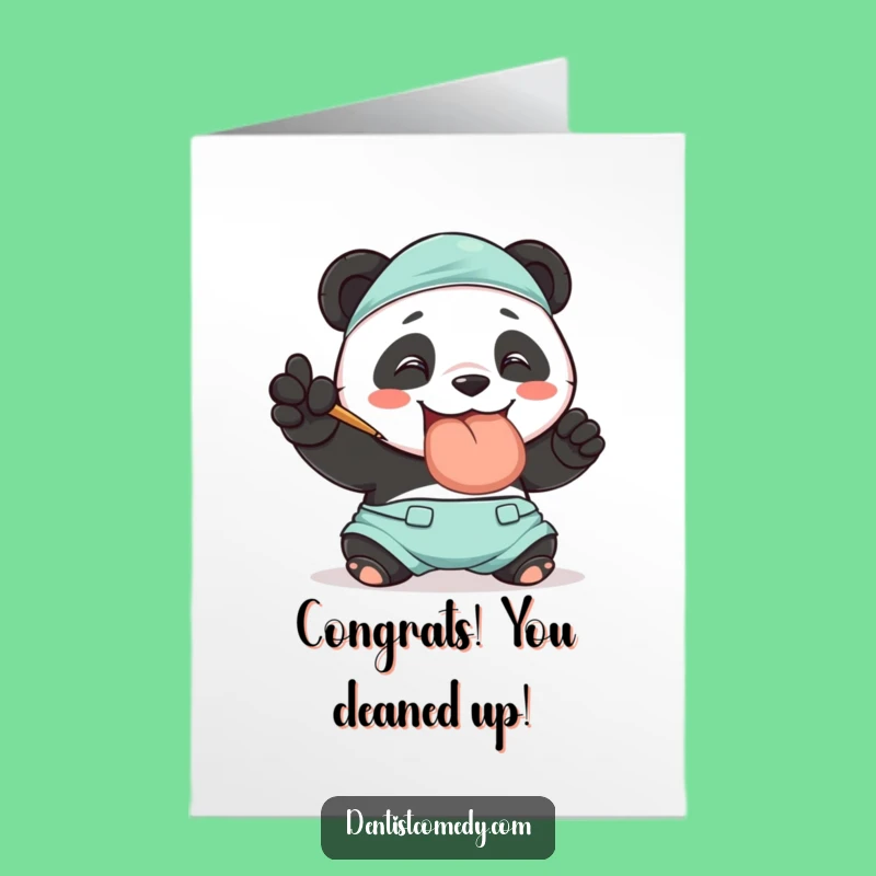 Free Printable Congrats Card: Panda Dentist Achieves Dental Perfection Congrats!