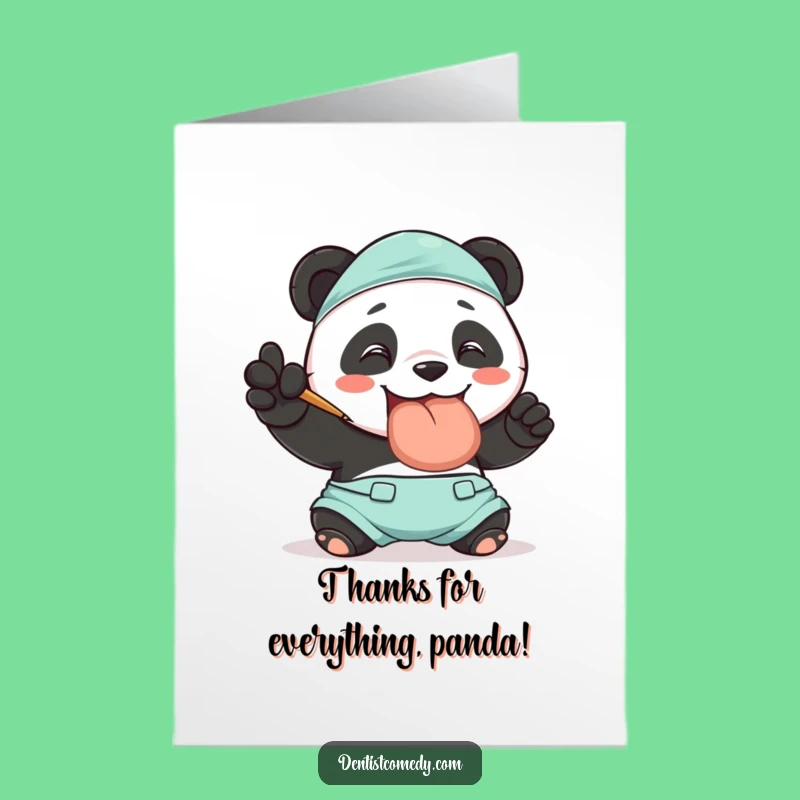 Free Printable Thank You Card: Panda Dentist Offers Grateful Dental Polish