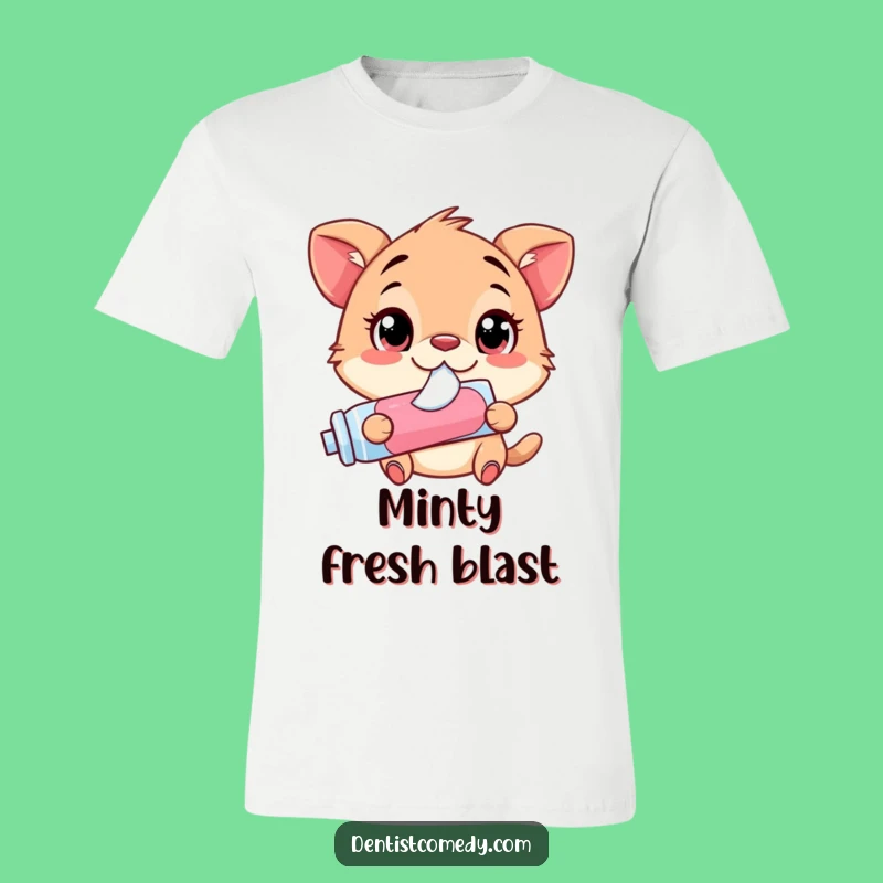 Funny Wide-Eyed Animal Toothpaste T-Shirt - Comical Squirting Graphic Tee Gift